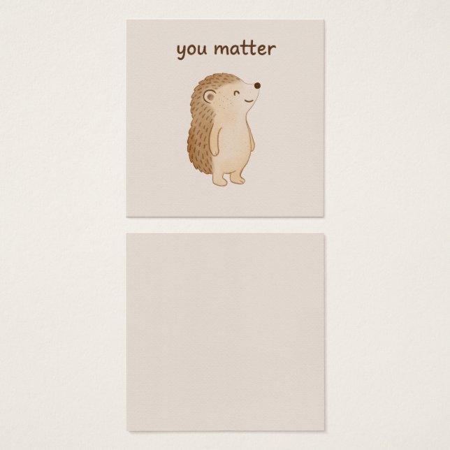 Cartes De Visite You Matter Hedgehog Mini Affirmation Card (Devant & derrière)