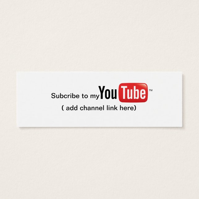 Cartes De Visite Youtube (Dos)