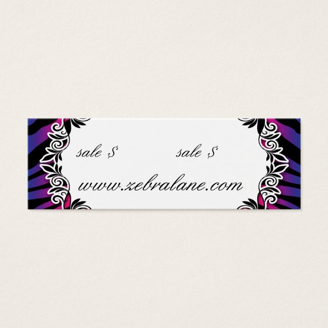 Cartes De Visite Zebra Jewelry Hang Tag Mode (Devant)