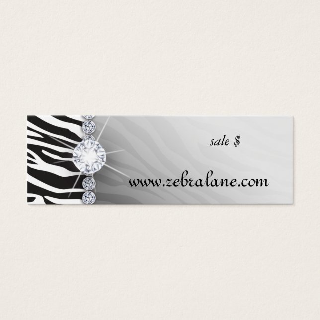 Cartes De Visite Zebra Jewelry Hang Tag Mode (Devant)