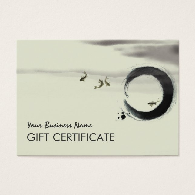 Cartes De Visite Zen Circle Enso Koi Brush Peinture Art (Devant)