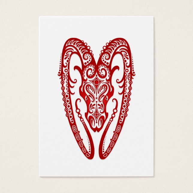 Cartes De Visite Zodiaque complexe Red Aries sur blanc (Devant)