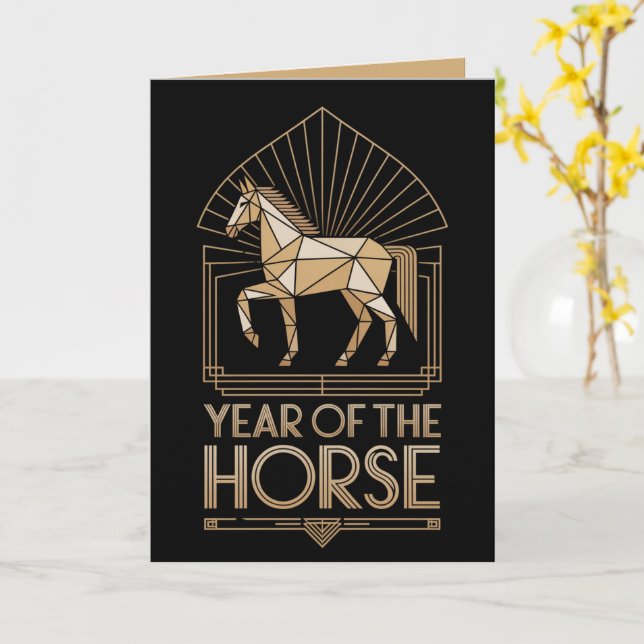 Cartes de vœux 2026 Année du Cheval (Fleur jaune)