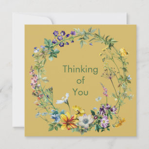 Cartes de vœux à motif de couronne botanique vinta