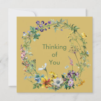Cartes de vœux à motif de couronne botanique vinta