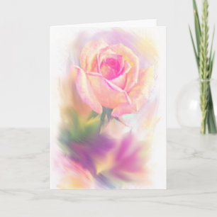 Cartes de vœux à motif de rose aquarellée sur toil