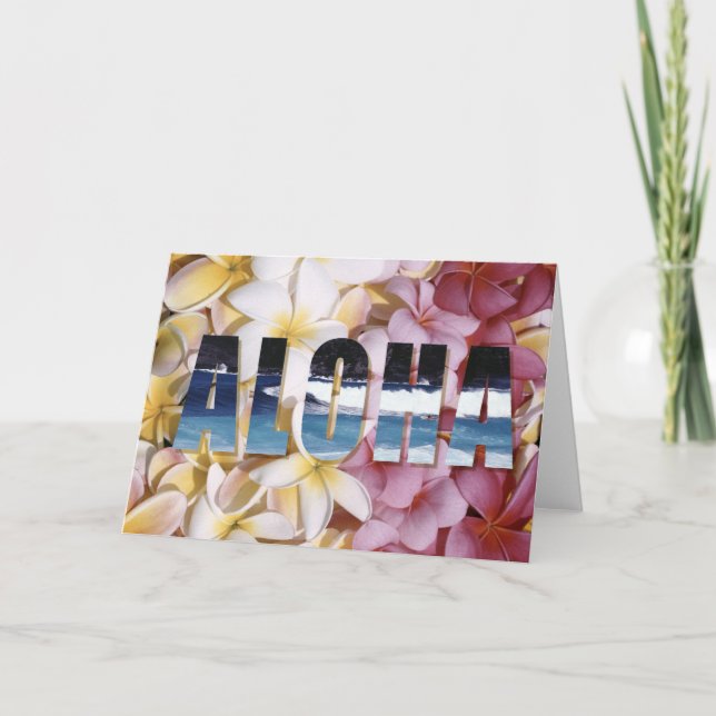 Cartes de voeux Aloha Plumeria (Devant)