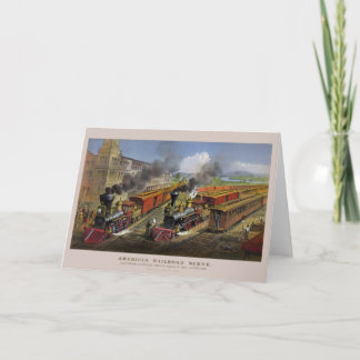 Cartes de voeux américaine de trains de chemin de