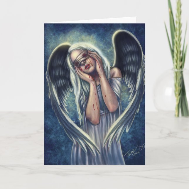 Cartes de voeux Angel Blessé (Devant)