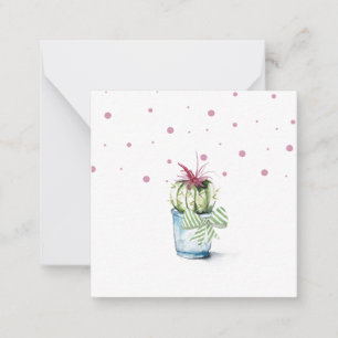 Cartes de vœux au cactus à l'aquarelle mignonnes