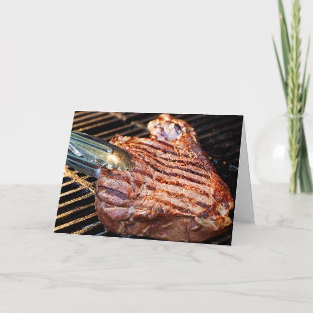 Cartes de voeux au steak grillé (Devant)