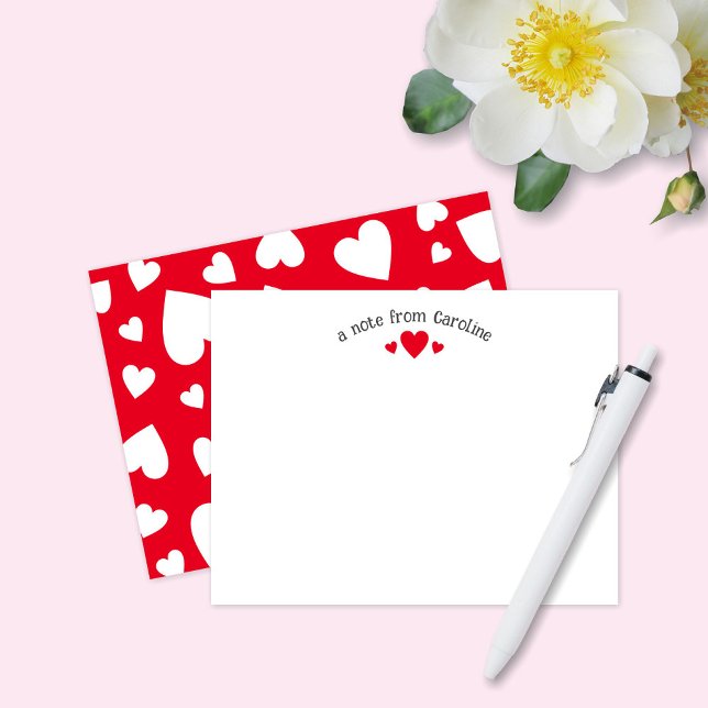 Cartes de vœux aux cœurs rouges pour fille mignonn (Créateur téléchargé)