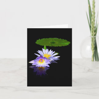 Cartes de vœux avec des nénuphars à l'eau de lavan