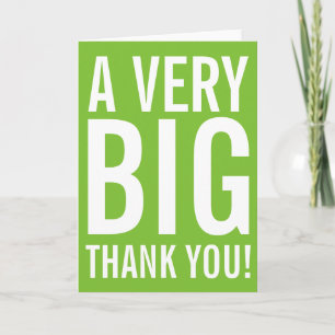 Cartes de vœux Big Thank You pour remercier quelqu