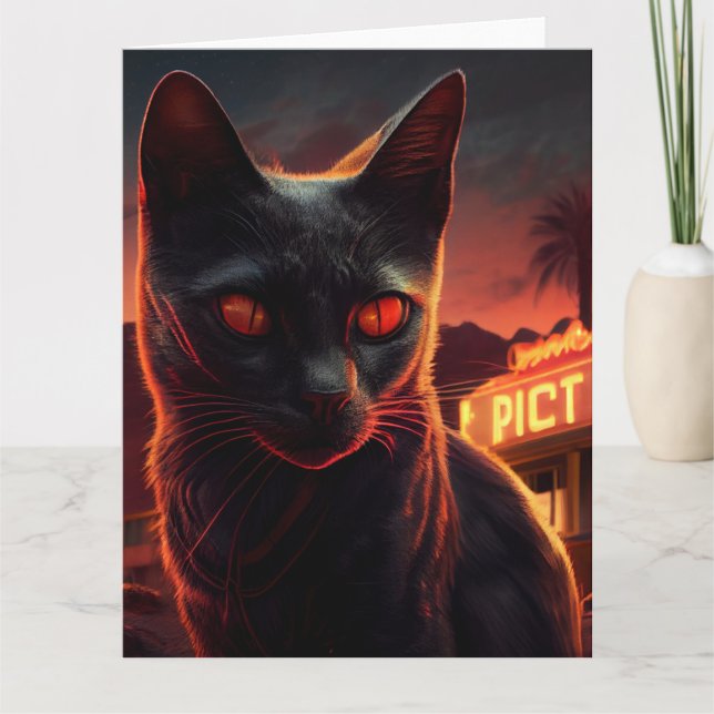 Cartes de vœux Black Cat (Devant)
