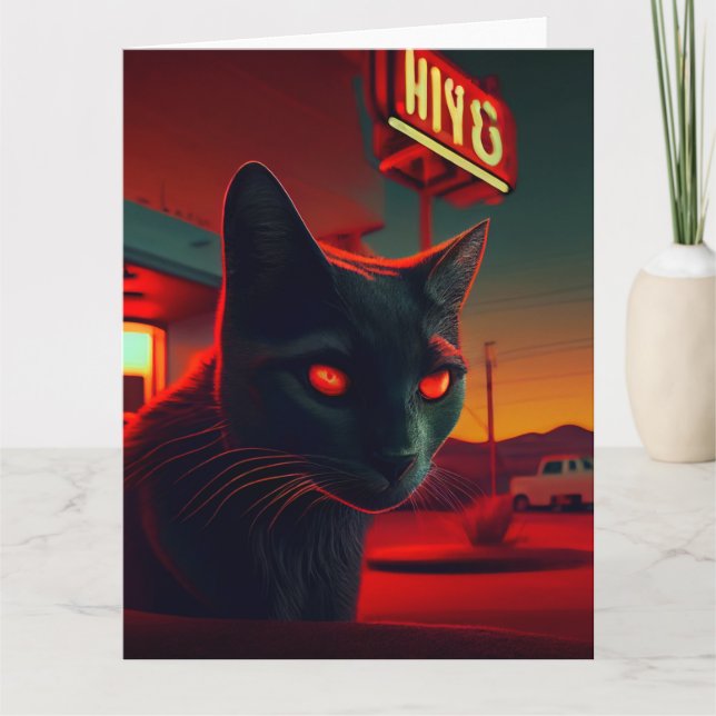 Cartes de vœux Black Cat (Devant)