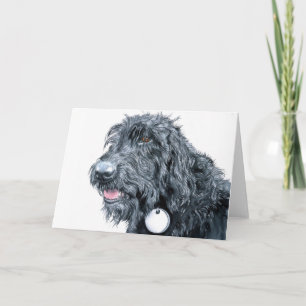 Cartes de voeux Black Labradoodle