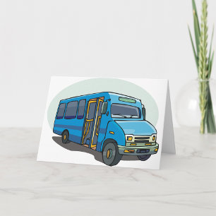 Cartes de voeux bleues d'autobus