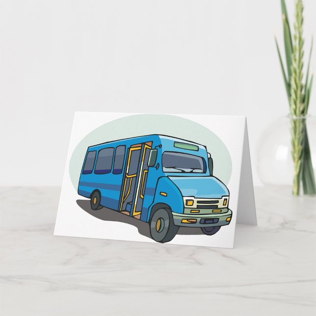 Cartes de voeux bleues d'autobus (Créateur téléchargé)