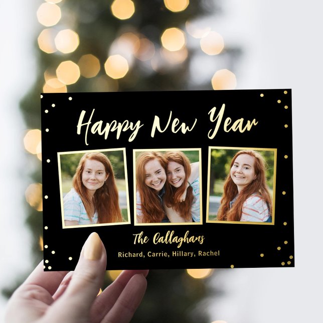 Cartes de vœux Bonne Année en papier aluminium ins (Créateur téléchargé)