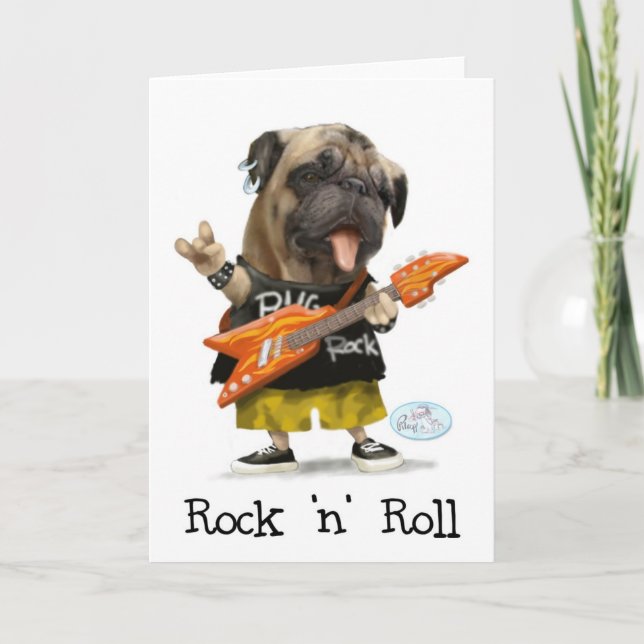 Cartes de voeux Carlin Rock N Roll (Devant)