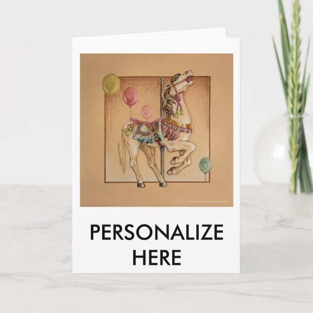 Cartes de voeux - Carrousel de Cheval Heureux (Devant)