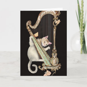 Cartes de vœux Chat & Harpe – Harmonieux Fouet