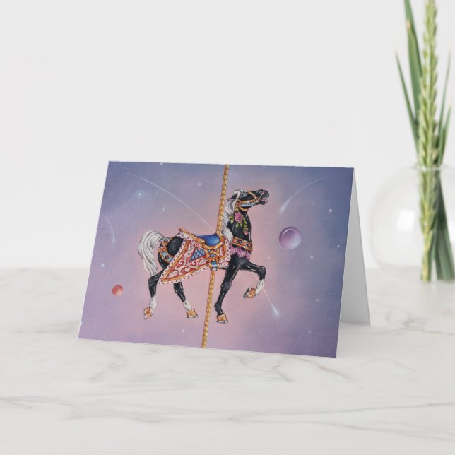 Cartes de voeux - cheval 2 de carrousel de (Devant)