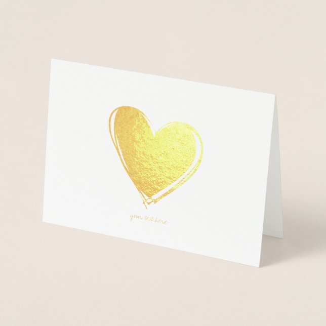 Cartes de voeux Coeur Etched Gold Foil (Devant)