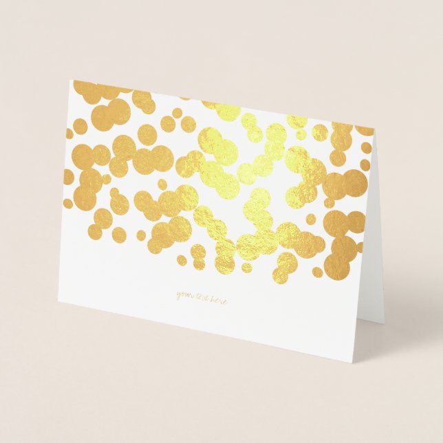 Cartes de voeux Confetti pour bulle d'or Etched (Devant)