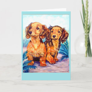 Cartes de voeux Dachshund Pups