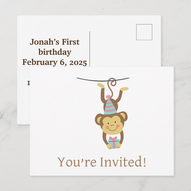 Cartes de vœux d'anniversaire joyeux vous êtes inv (Devant / Derrière)