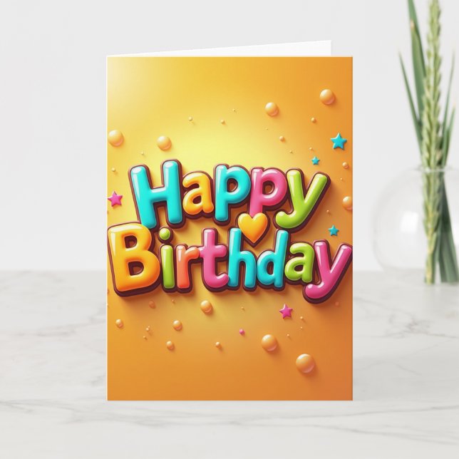 Cartes de vœux d'anniversaire lumineuses (Devant)