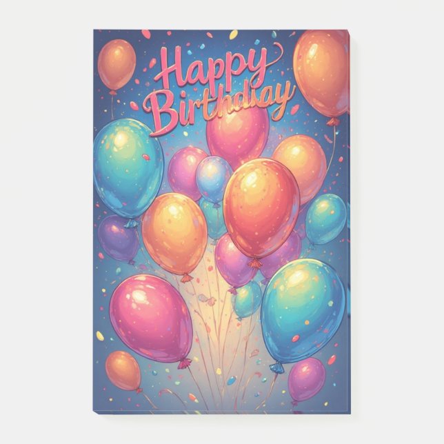 Cartes de vœux d'anniversaire Post-It (Devant)