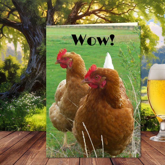 Cartes de voeux d'anniversaire pour les filles amu (Funny chicken birthday card with a WOW factor. Cute for a man any age)
