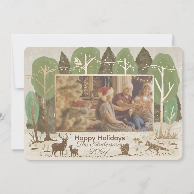 Cartes de vœux Dans la forêt (Devant)