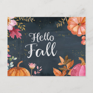 Cartes de vœux d'automne avec citrouilles et fleur