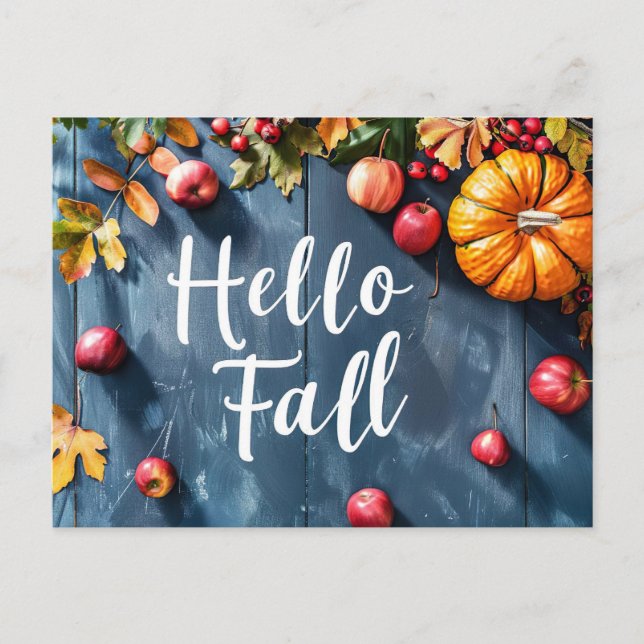 Cartes de vœux d'automne avec citrouilles et fleur (Devant)