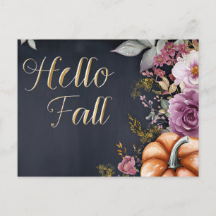 Cartes de vœux d'automne Citrouilles et Fleurs