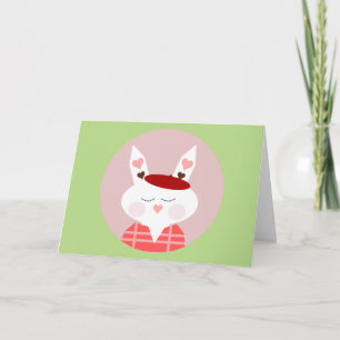 Cartes de voeux de Bunny Coeurs amusants