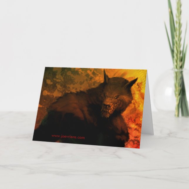 Cartes de voeux de buste de loup-garou (Devant)