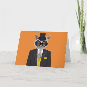 CARTES DE VOEUX DE CAT DE STEAMPUNK