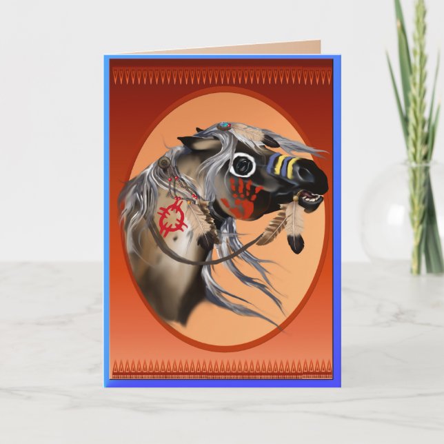 Cartes de voeux de cheval de guerre (Devant)