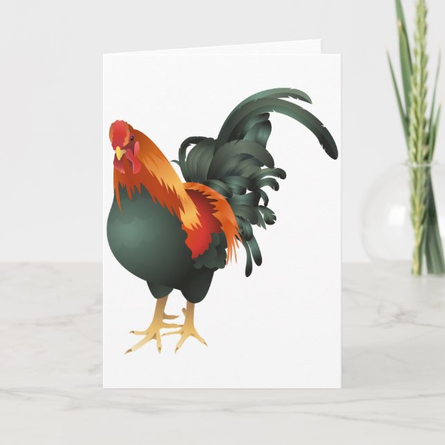 Cartes de voeux de coq (Devant)