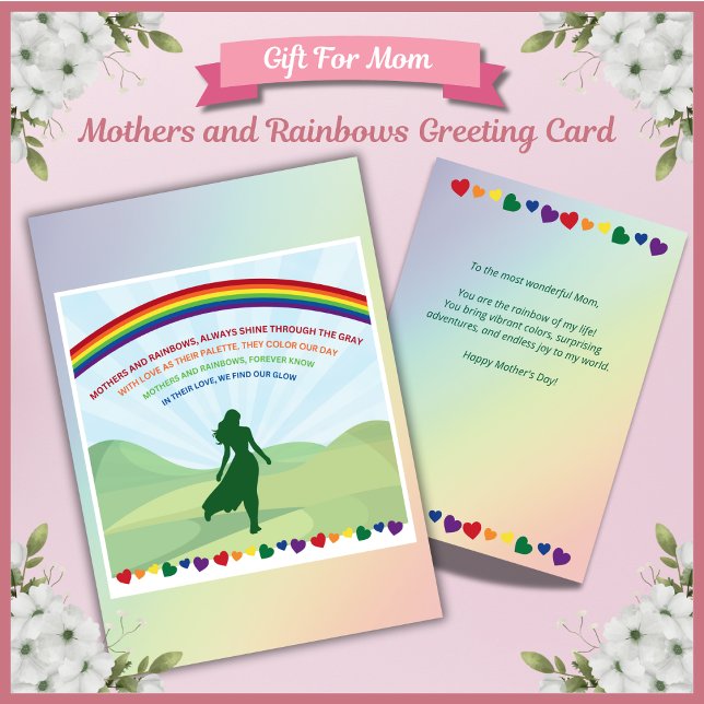 Cartes de vœux de fête des mères et arc-en-ciel (Mothers and Rainbows Mother's Day Greeting Card)