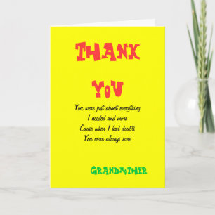 Cartes de voeux de grand-mère Merci
