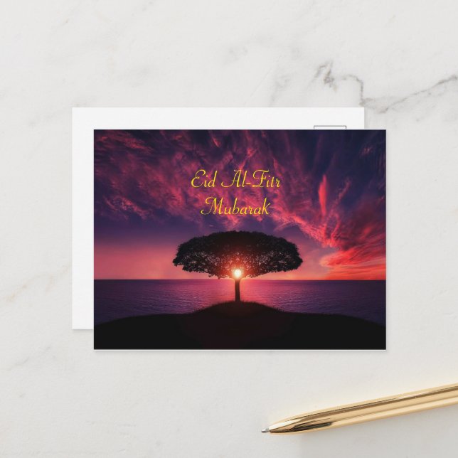 Cartes de voeux de l'Aïd Al-Fitr (Devant/Arrière en situation)