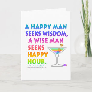 Cartes de vœux de l'heureuse heure pour homme sage