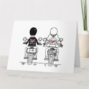 Cartes de vœux de mariage de motard personnalisées