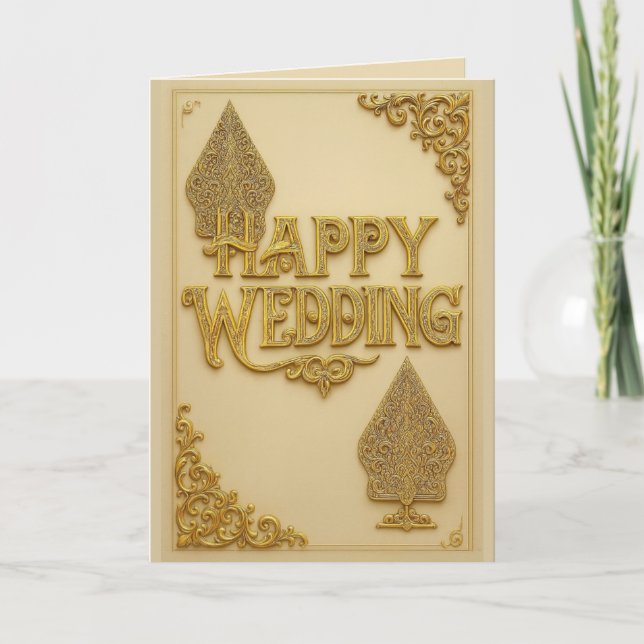 Cartes de vœux de mariage Heureux  (Devant)